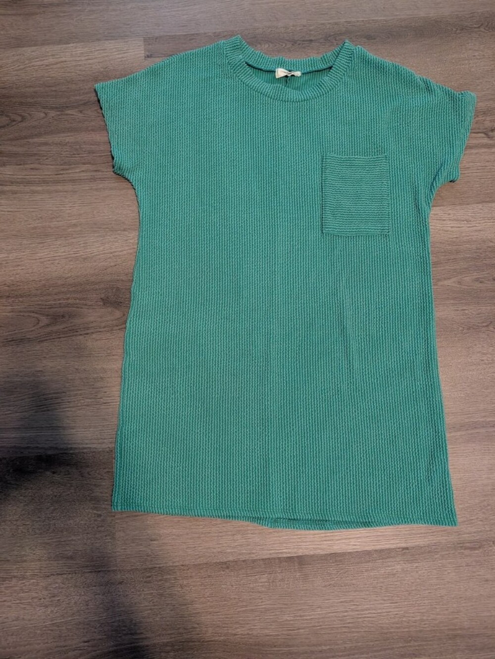Teal Knit Tank Top with Pocket
